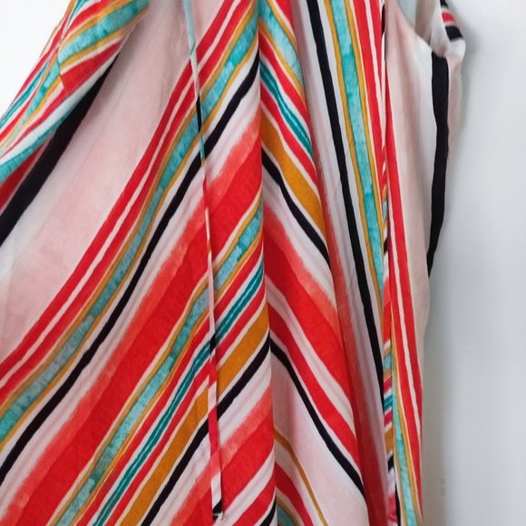 Massimo  trapeze summer dress multi colour stripe women's size S - Picture 5 of 5